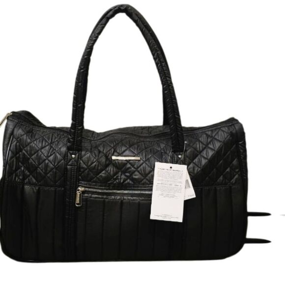 Steve Madden Evelyn Collection Quilted Rolling Travel Duffel Bag - Picture 2 of 13